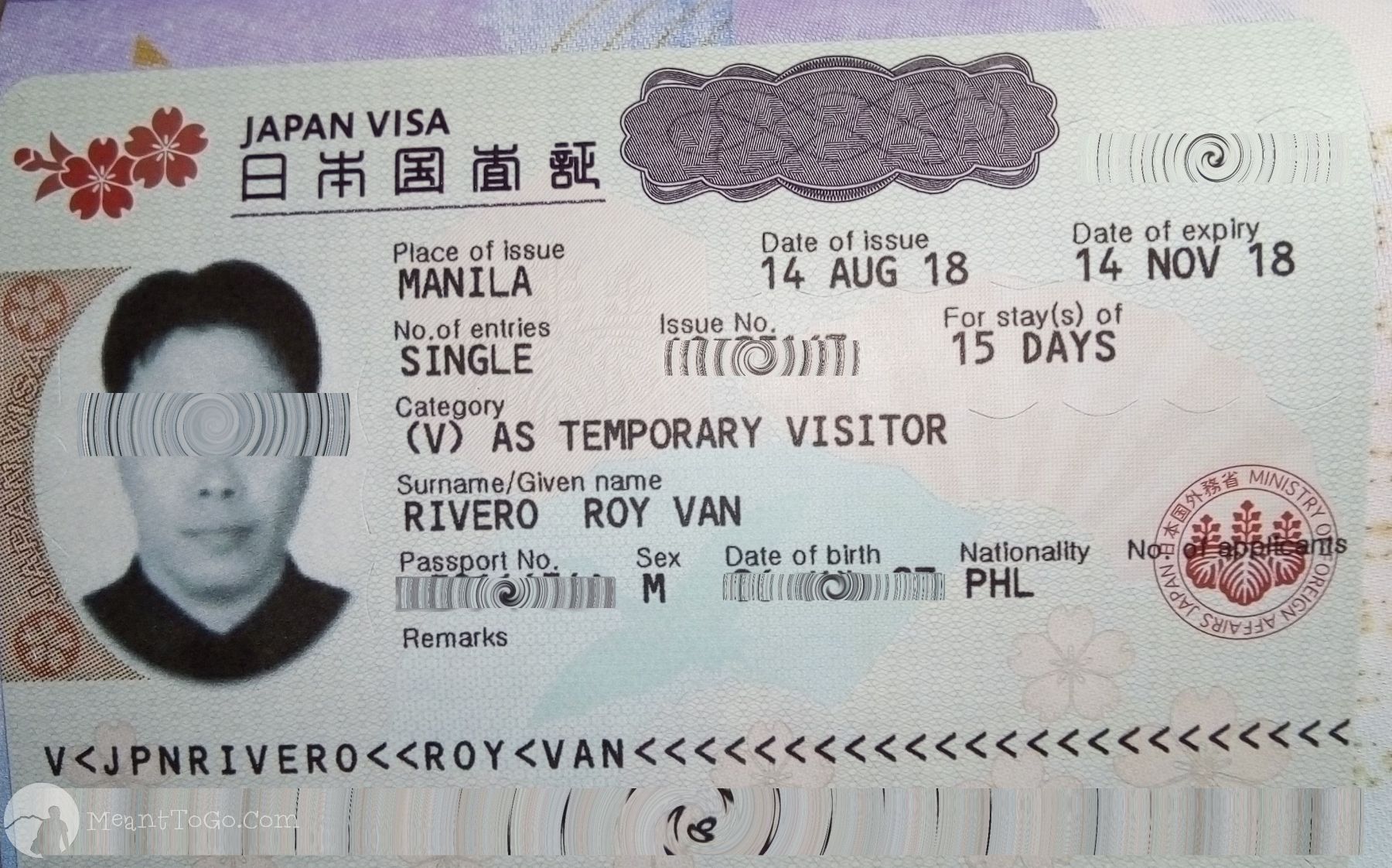 mofa japan tourist visa