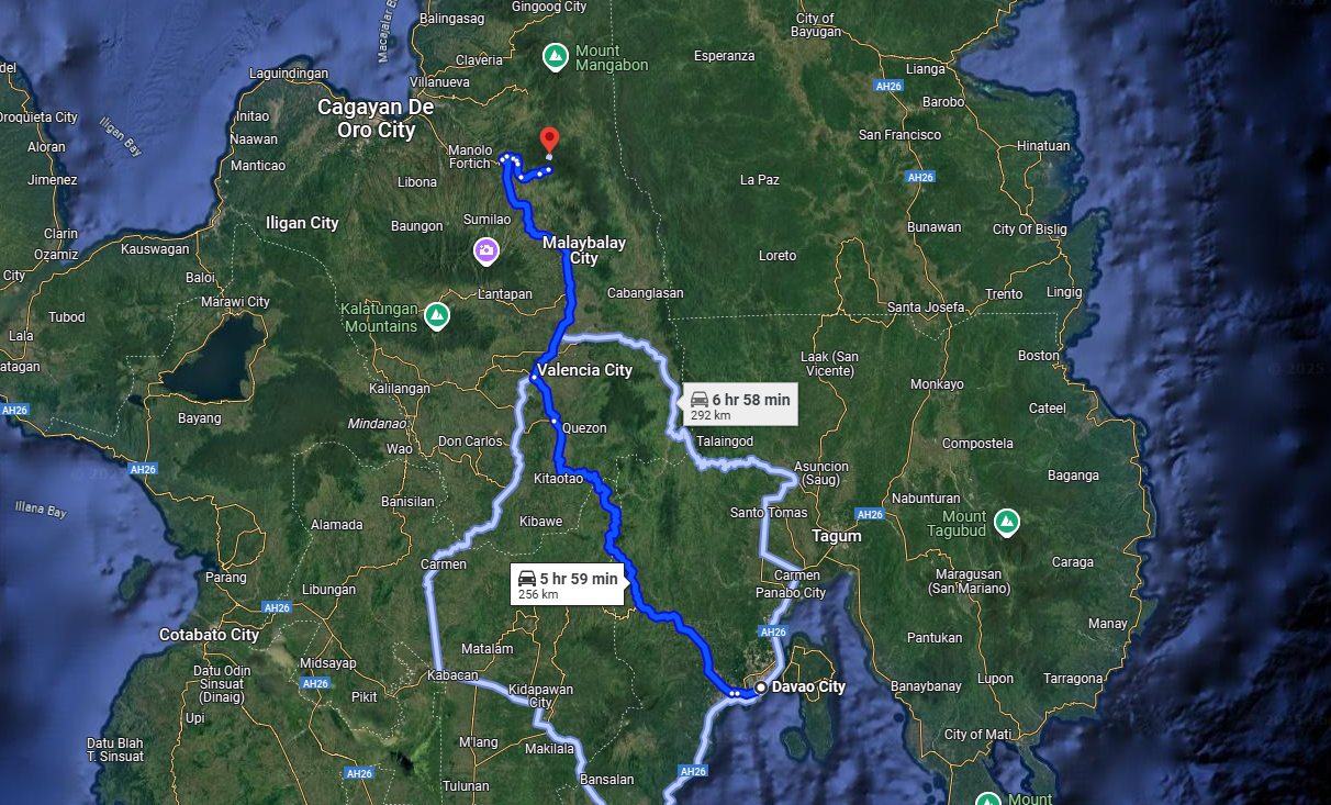 Davao to Impasug-ong, Bukidnon
