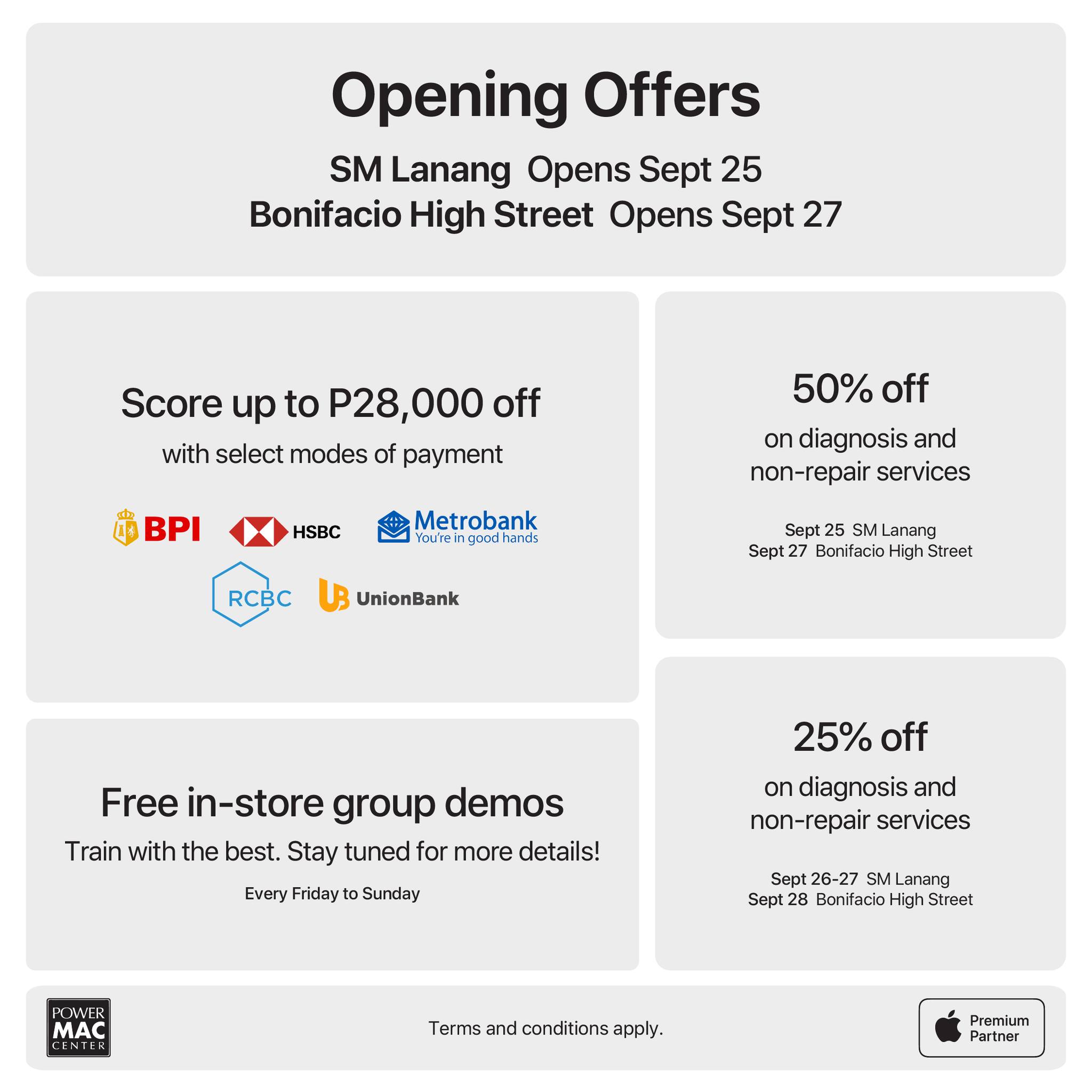 Opening offers for Power Mac Center SM Lanang customers